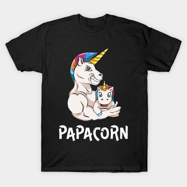 Papacorn Dad Unicorn Father Funny Men T-Shirt by Foxxy Merch